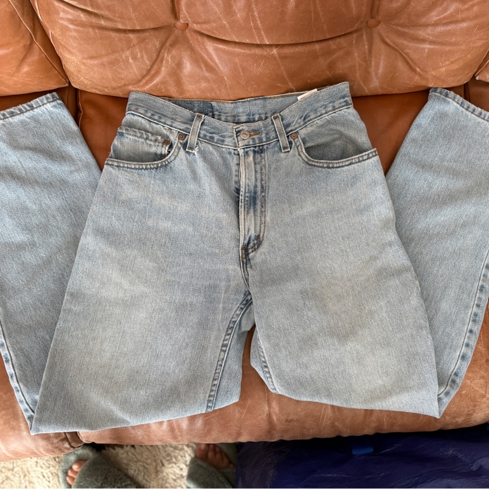 Vintage Levis denim wide leg jeans customized by Lenny Los Angeles